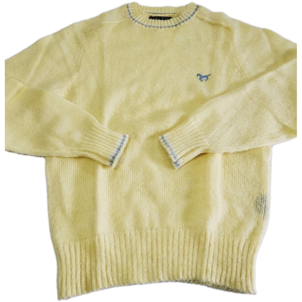 Vintage Andrew St John Sweater Pullover Women's L Pale Yellow Cozy Warm Winter